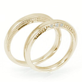 リング ダイヤモンド ペアリング マリッジリング 2本セット イエローゴールド 結婚指輪 指輪 18金 誕生石 レディース メンズ セット価格 送料無料 父の日 2024