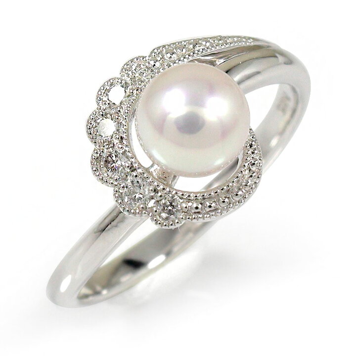 楽天市場】リング 真珠 プラチナ パール ダイヤモンド レディース  