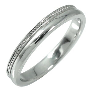 リング 18金 メンズリング 甲丸 ミルグレイン 指輪 地金 男性用 メタリック 宝石無し ストレート k18 ホワイトゴールド 10〜21号 プレゼント 送料無料 2025