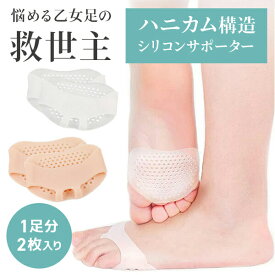 【メール便 送料無料】シリコン モートン病 まめ マメ 魚の目 たこ タコ 種子骨保護 外反母趾 足指 クッション 柔らか サポーター クリア ハニカム構造 ケア つま先 保護 痛み緩和 【ハニカム シリコンサポーター】※返品交換不可