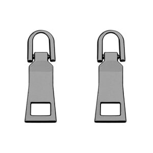 DEVENTORZ ファスナー スライダー 交換用 引き手 2個セット 金属製 ジッパー 持ち手 交換 ファスナー修理用 リュック 財布 衣類 ブーツなど DIY 手芸 手作り 裁縫 取り付け簡単 (ブラック大さ