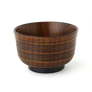 紀州漆器 角田清兵衛商店 汁椀 陣 筋入り 木製 ナノコート 食洗機対応 黒 WR-469841