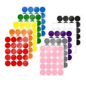 YIKIADA カラーラベル 50mm 200片入り 丸シール はがせるシール ステッカー 10色 10シート かわいい ラベルシール 事務用品 オフィス用 シール 丸