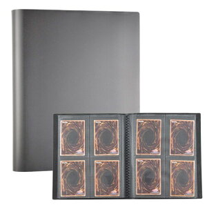 6KJFEIWGカードケース トレカファイル (160枚のカード収納可能) カードバインダー トレーディングカードケースファイル4ポケット(ブラック)トレカホルダー