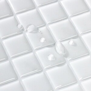 MORCART タイルシール 防水 耐熱 キッチン 洗面所 トイレ DIY 家具やアイテムの装飾 タイルシート 壁紙シール 3D リメイクシート (30x30cm, 10枚, モザイク・ホワイト)