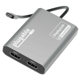 Plugable USB-C グラフィック変換アダプタ Apple Silicon（M1 M2 M3 チップなど）チップ搭載 Mac システム用 デュアル 4K@60Hz HDMI ディスプレイ接続 DisplayLink チップ用ドライバ導入が必要