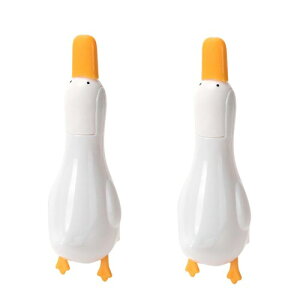 Tibemi 排水溝クリーナー ヘアキャッチャー 2個セット 多機能 アヒル型 浴室掃除グッズ シャワー排水口掃除グッズ ABS素材 省スペース設計 かわいいデザイン ホワイト