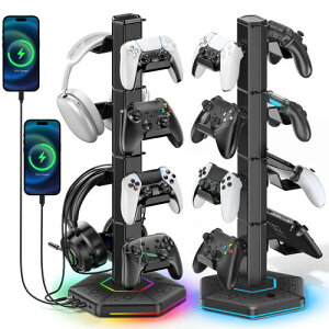 �Q�[���R���g���[���[���[�X�^���h 4�w RGB���C�g�@�\�t���w�b�h�z���z���_�[ �R���g���[���[���[���b�N 8����[�\ PS5/PS4/Xbox/Switch ���L���݊��� �P�[�u���|�����[ �g�ݗ��ĊȒP �ȃX