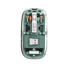 透明マウス 2.4GHz USB ワイヤレス Bluetooth 5.1 超薄型 静音 充電式 小型 5ボタン iOS 13以上/Macbook/iMac/Windows 8/10/11/Android/Microsoft Surfaceタブレットに対応 あんこ緑