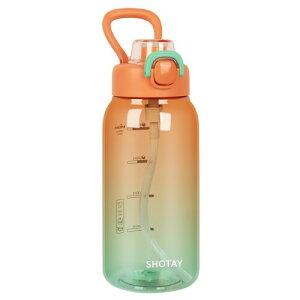 YTCYKJ ウォーターボトル スポーツボトル スポーツドリンク ボトル 水筒 1000ml グラデーション 透明 おしゃれ 大容量 超軽量 耐冷耐熱 携帯便利 漏れ防止 BPAフリー 目盛り付き 直飲み スト