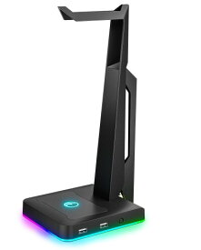 IFYOO RGBゲーム用ヘッドセットスタンド 2つのUSBポート付き ゲームヘッドフォンマウント PC Xbox One PS4 スイッチ イヤホンホルダーハンガー headphone headset stand ハンガー、ファンシーゲームア