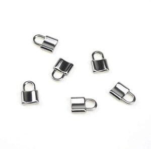 HJ 金属パーツ チャーム アクセサリートップ ビーズ ミニ 南京錠 アクセサリーパーツ ステンレス (50個セット)