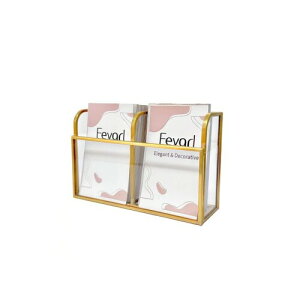 Feyarl 名刺スタンド 名刺立て カード立て ガラス 縦型 カードケース オフィス 名刺収納 真鍮 ゴールド 事務用品 二格