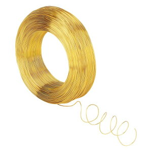 nbeads 全長300m 線径0.8mm アルミワイヤー アーティスティックワイヤー アルミ線 ワイヤー クラフト ビーズ手芸 副資材 ゴールド