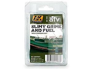 Slimy Grime & Fuel Stains Enamel Paint Set (25, 26, 27) AK Interactive by AK Interactive