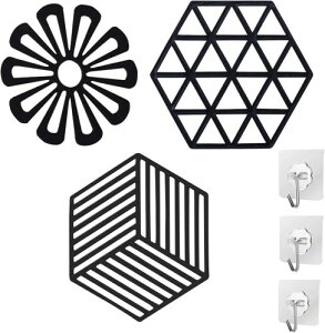 鍋敷き シリコン 鍋敷き 鍋敷き おしゃれ 3個セット 直径15cm シリコンマット コップ敷き コースター 耐熱 滑り止め 収納便利 乾燥 水切り 洗える キッチン用品 おしゃれ 北欧 防水 柔軟