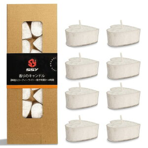 ティーライトキャンドル 桜の香り Tea Light Candles 24個 ミニアロマキャンドル 無煙 ろうそく ホワイト キャンドル ハート型 ろうそく 小屋/ウェディング/クリスマス/ホームインテリア (白-