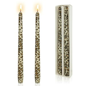 2個 手作りテーパーキャンドル カラーパターン ろうそくスパイラルキャンドル ロウソク ホーム飾り/結婚式/パーティー/クリスマス装飾 ロマンチックな雰囲気作り蝋燭 (#8 Leopard)