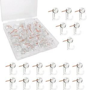 50個入 画鋲 フック おしゃれ ピンフック 目立たない 石膏ボード フック 跡が残らない 釘フック 壁 傷つけない 耐荷重約1kg 透明 プラスチック カレンダー 鍵 写真 自 額縁 時計 絵画 クリ