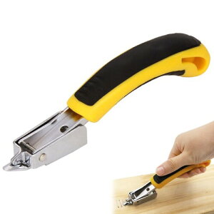 ステープルリムーバー 抜き職人 多機能手動 ステープル抜き 経済的で実用 ハンドル付 操作が簡単 U字釘、ドア字釘に最適(黄)