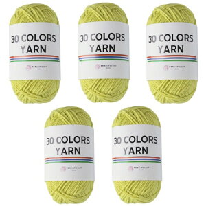 ���݂�craft�V���b�v �u30 COLORS YARN�v �R�b�g�� �A�N���� �ю� ��ʖ�50g 120m �P�F5�ʃZ�b�g �҂ݕ� (20.�ᑐ�F)