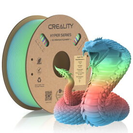 Creality 3DプリンタフィラメントHyper PLAフィラメント、Creality PLA 3D印刷フィラメント、高速印刷用、耐久性、滑らかさ、寸法精度+/-0.002 mm、1KG/2.2ポンド/スプール（ロングチェンジ）
