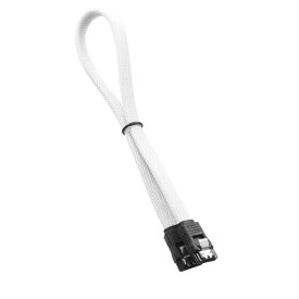 CableMod ModMesh Sleeved SATA 3 Cable (White, 30cm)