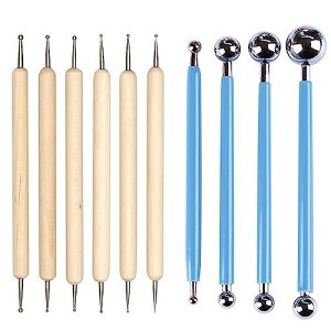 サムコス 粘土 丸棒 9本セット 18タイプ 粘土 陶芸 細工棒 造形 粘土彫刻ツール 粘土細工 クレイ ヘラ 彫像 DIY彫刻ツール 趣味 粘土工芸ツール