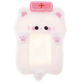 (efShop) ぬいトレカケース キーホルダー B8硬質ケース トップローダー 推し活 推し色 ぬいぐるみ チェキ (ねこ/ナース, B8)