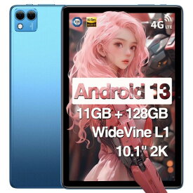 DOOGEE T10S Android13 タブレット 10インチ android タブレット 10インチ wi-fiモデル、11GB(6+5GB拡張)+128GB+1TB TF拡張、4G LTE SIMフリー 1.6GHz 8コアCPU、6600mAh大容量バッテリー、1200*1920 解像度 FHD ディス