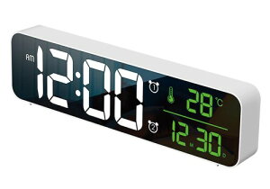 10.4インチ 大画面目覚まし時計 めざまし時計 めざましとけい デジタル時計 GePavinDa置き時計 電子時計 LEDミラー時計 壁掛け可能 明るさ調整可能 教室 寝室 リビングルームなど用 日本語