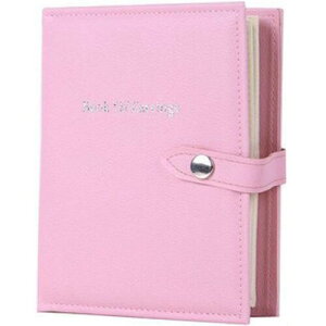 Umora ピアス収納書 ピアスブック アクセサリーポーチ 手帳式 ジュエリーケース ピアスコレクション ピンク