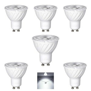 LED �X�|�b�g���C�gGU10 ���� �����FRa98+5W 50W�`�n���Q������ 400LM �����F6000k �����Ή� �ȃG�l PSE�F�؍ς� 6�Z�b�g (�����F6000k 6)