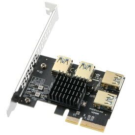 MZHOU PCIEマルチプライヤーライザーカード-ビットコインETHマイニングマイナーデバイス用のPCI-E4Xから外部4PCI-E USB3.0コンバーターアダプターカード