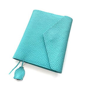 (blue bloom) A6 手帳カバー しおり 付き おしゃれ かわいい ブルー 革 本革 シュリンク 型押しレザー 日本製 bb006 (ブルービートル)