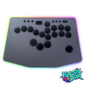RushboxLite 2 レバーレス アケコン Switch2/PC対応 保証1年 レバーレスコントローラー スト6 2XKO対応 格闘ゲーム 増設ボタン対応 18ボタン 静音 薄型 (RushboxLite 2, 本体のみ)