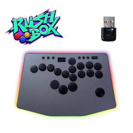 RushboxLite 2 for PS レバーレス アケコン PS5/PS4/Switch2/PC対応 保証1年 レバーレスコントローラー スト6 2XKO対応 格闘ゲーム 増設ボタン対応 18ボタン 静音 薄型 (RushboxLite 2, 本体+ PSコンバーター