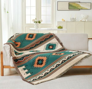 HomeFirst マルチカバー 長方形 大判 180*260cm マルチカバーソファー 北欧風 ソファーカバー 2人 3 人掛け リバーシブル おしゃれ ブランケットフリンジ付き 綿 ベッドカバー カウチ ベッドカ