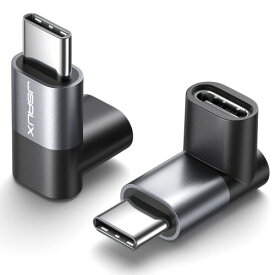 JSAUX 90度 USB-C オス - USB-Cメスアダプター 100W ライトアングル 2パック 40Gbps データ転送 USB Type C PDエクステンダー ROG Ally、Steam Dec、Switch、iPhone 15/15 Pro Maxなどに対応