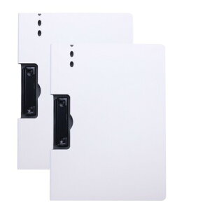 Akaaka バインダー a4 クリップボード 2つ折り 折りたたみ クリップファイル おしゃれ 防水 防汚 A4 横型 2個セット (ホワイト, A4)