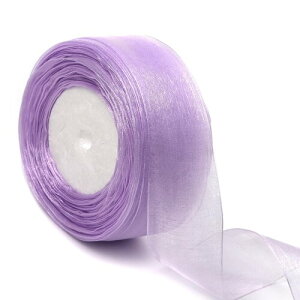 DRERIO リボン 手芸 長さ45m×4cm幅 巻 ローランド色 オーガンジーリボン 透け感 無地 ギフト 装飾 手芸 花束 誕生日 結婚式 (ローランド色)