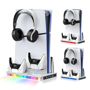 ZYTHRONE PS5/Pro/Slim�p�X�^���h�i�f�B�X�N���f�W�^���R���\�[���Ή��j�APS5��p�X�e�[�V�����i�f���A���R���g���[���[�[�d��t���j�ARGB���C�g�A��p�t�@���A�w�b�h�Z�b�g�z���_�[�ADIY