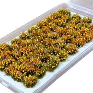 ジオラマ 花 草花 花畑 オレンジ×イエロー 50株セット 鉄道模型 ミニチュア フィギュア 全10色 ホワイト パープル ピンク イエロー DIY 緑 草 花付き 草むら レイアウト 箱庭 花壇 庭 ガー