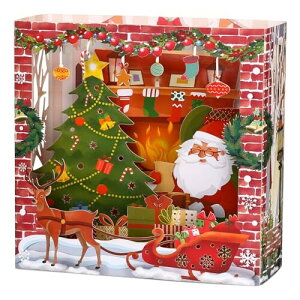 Kesote クリスマス カード 立体 サンタ 3d カード ポップアップカード メッセージカード サンタ クリスマスツリー スノボー シカ 雪の結晶 ホワイトクリスマス