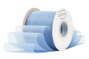 カプリブルーオーガンジーリボン 75mm幅 - ギフト包装、ブーケ、リボン、フラワーアレンジメント、ウエディングドレス、クリスマスツリー飾りに最適 - 45メートル/巻