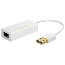 USB有線LANアダプタ, CableCreation USB 2.0 to RJ45 10/100Mbps USB有線LANアダプタ Mac OS/Windows対応 ホワイト/0.1m