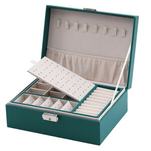 PRETOLE ジュエリーボックス アクセサリー収納ケース 女性 PUレザー おしゃれ 大容量 2層 宝石箱 鍵付き 着脱式の仕切り付き 持ち運び 小物入れ ピアス ネックレス 指輪 イヤリング 母の日