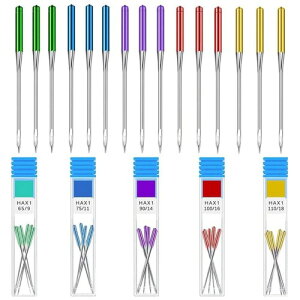 YUHENGCT ミシン針 家庭用 5サイズ デニム 薄生地 中厚地 厚生地 収納ケース付き ミシンアクセサリー(9#/11#/14#/16#/18# 各3個)