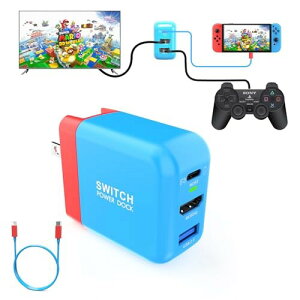 TreasLin V^3in1@ switchhbN USB-c[d HDMI ϊA_v^[ ACA_v^[iHDMI/USB 3.0/USB-C|[g) }[d ߓdیPSEF؍ 1MType-CdR[htCD0303-B-36W (Blue)