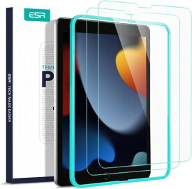 ESR iPad 9世代 フィルム iPad 10.2インチ(第9世代 2021 / 第8世代 2020 / 第7世代 2019)専用 強化ガラスフィルム 取り付けフレーム付き 傷防止 HDクラリティ